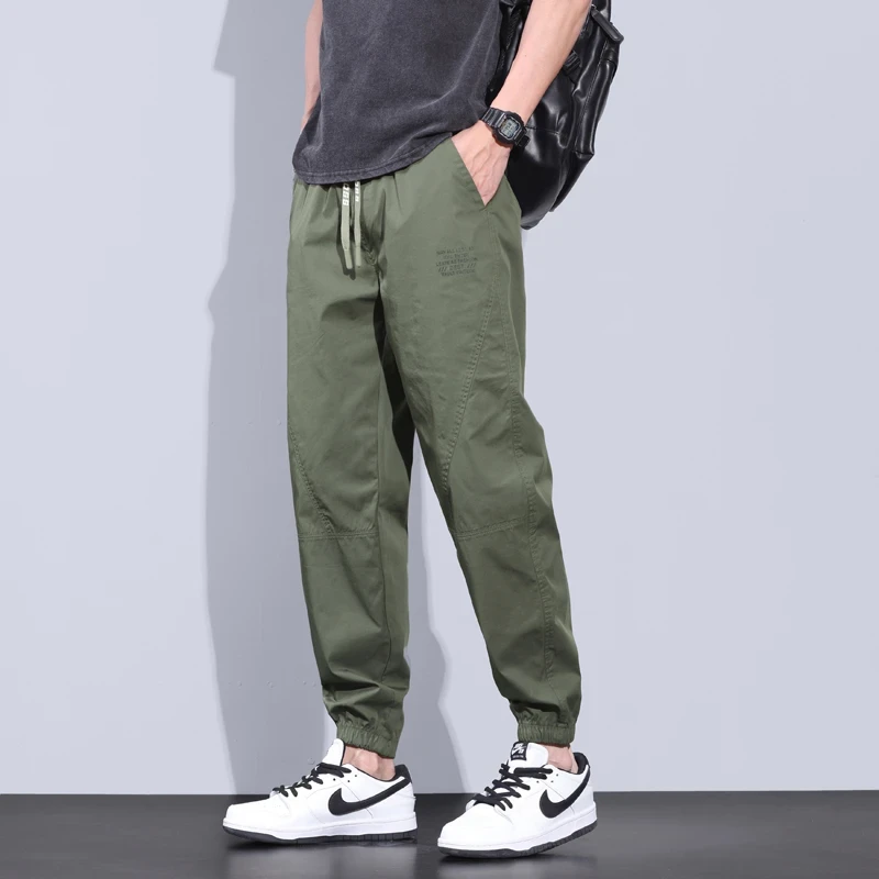 Jeanswest/真维斯男士微宽松休闲裤束脚裤时尚百搭显瘦九分裤男裤