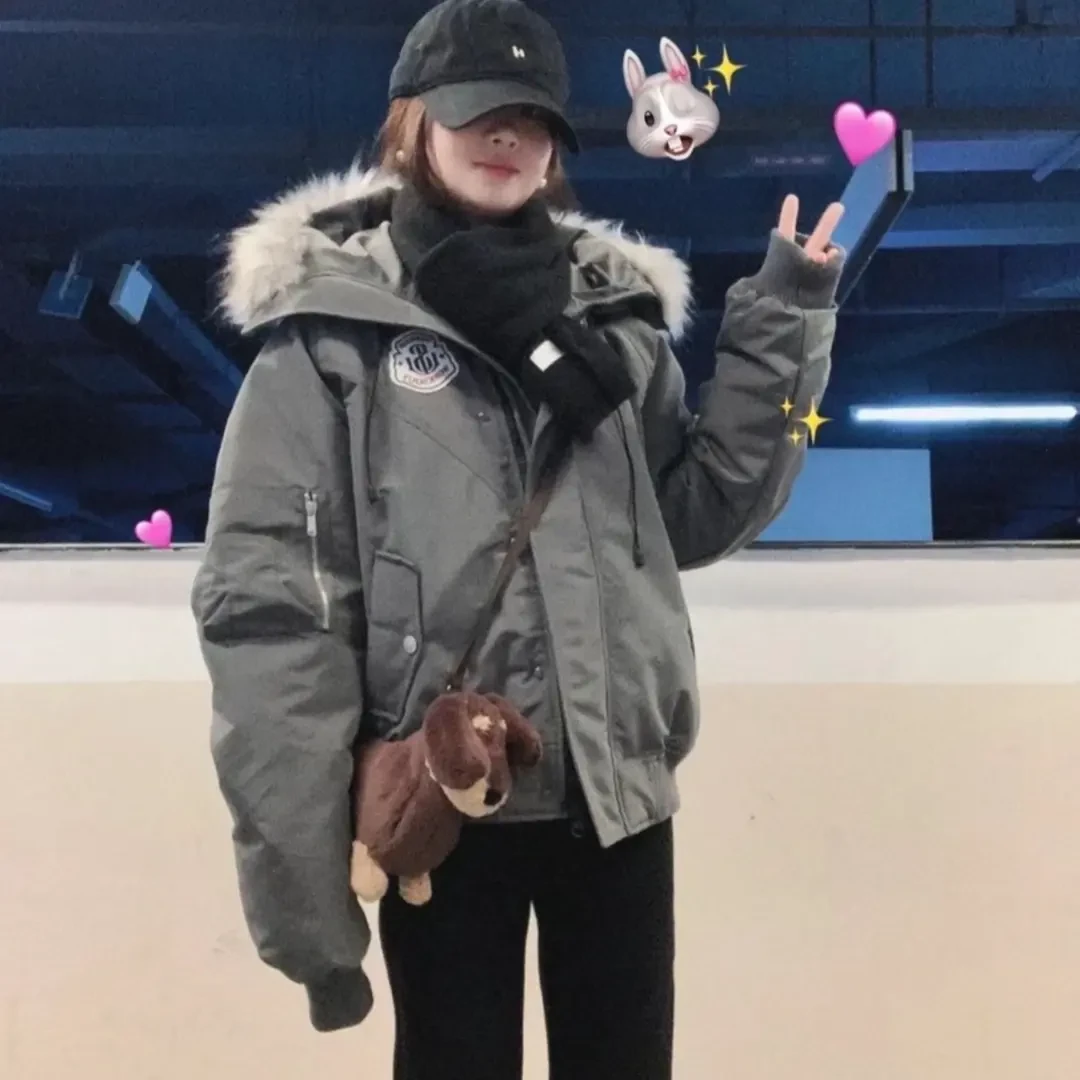 2025新款连帽棉衣加绒加厚款棉服百搭冬季保暖ins宽松面包服