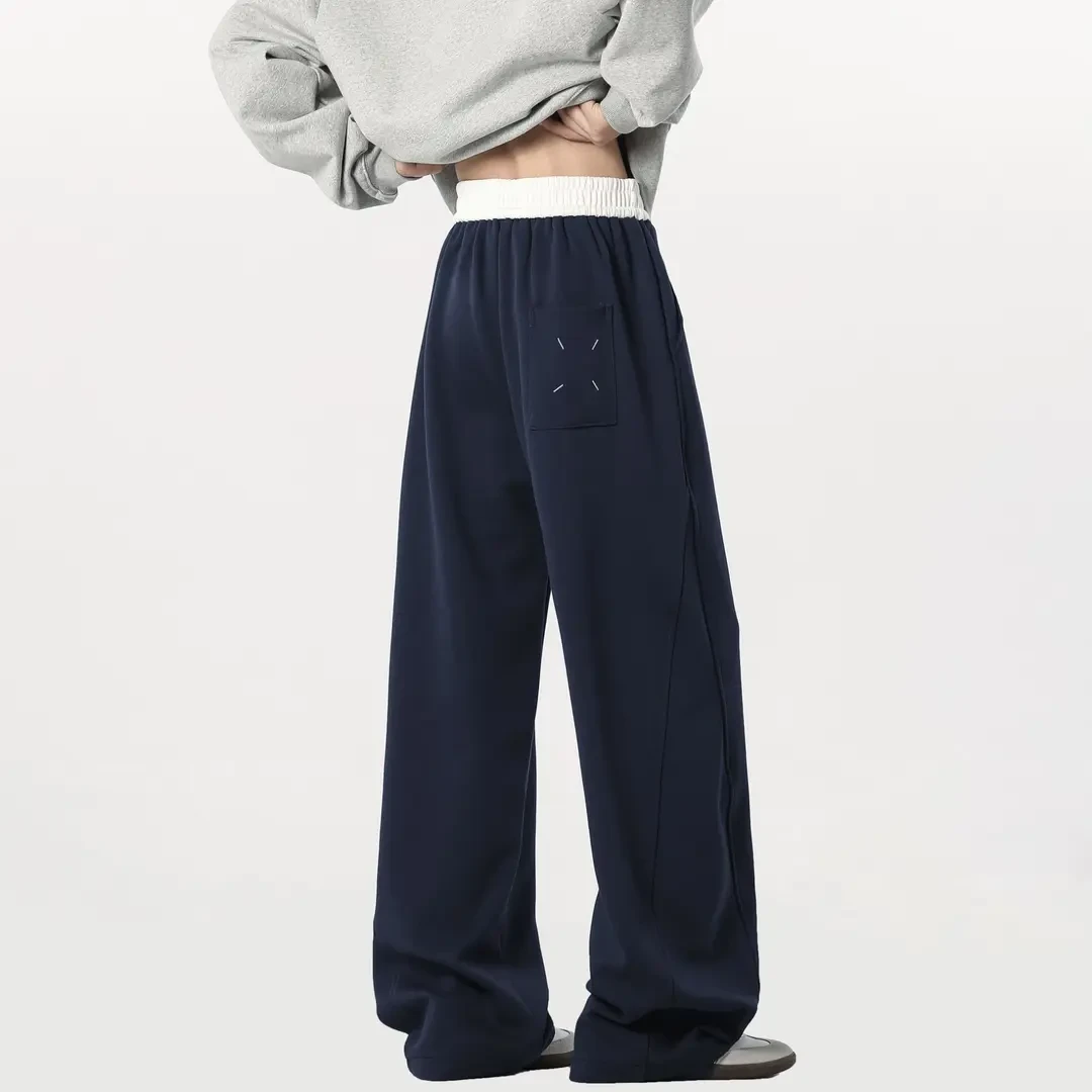 NANSSE马吉拉重磅运动卫裤男春秋新款美式宽松直筒阔腿休闲长裤子