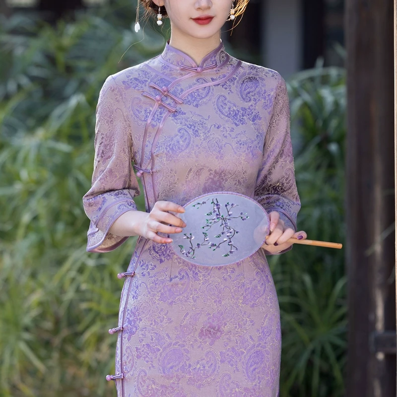 三四月份装新款高贵旗开得胜新中式年轻夏季旗袍妈妈礼服平时可穿