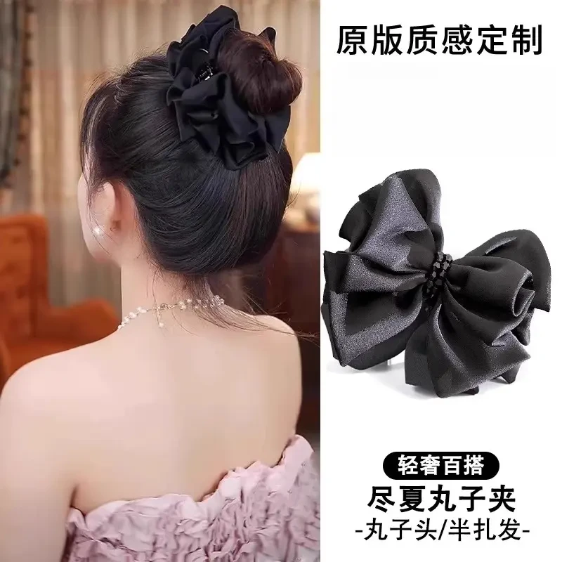尽夏蝴蝶结丸子抓夹女路易斯发夹脑勺盘发鲨鱼夹马尾夹子饰