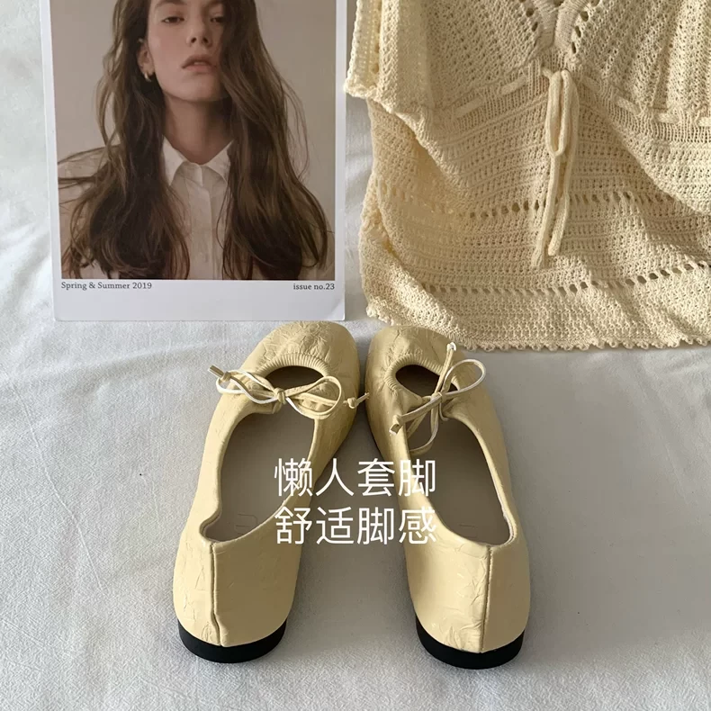 小鸡黄~INS祖儿同款小众软底芭蕾舞单鞋女2025新款百搭玛丽珍法式