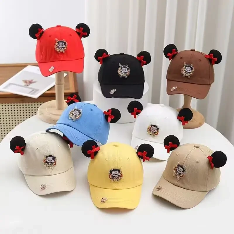 网红哪吒2儿童帽子春秋薄款鸭舌帽男童女孩遮阳帽宝宝春款棒球帽