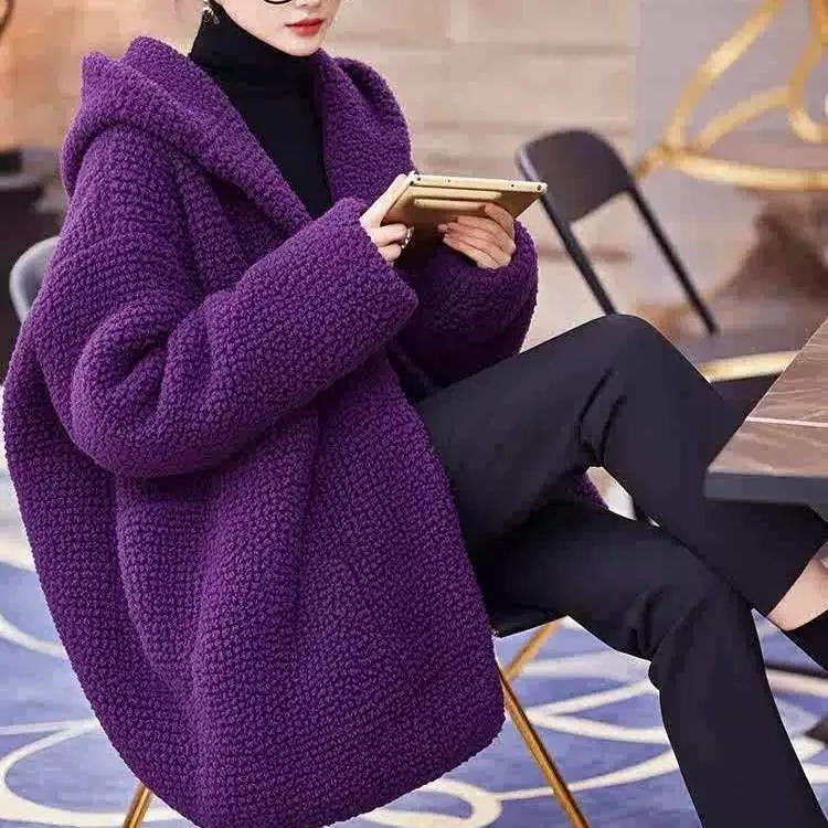 冬季高级感超好看上衣韩系温柔小香风棕色加厚摇粒绒短外套