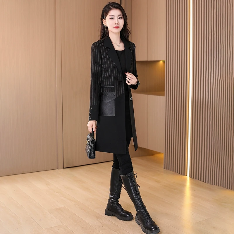 拉夏贝尔风衣外套女款2025年春季新款中长款高端品牌杭州意法上衣