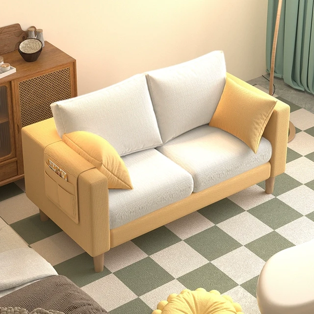 源头工厂布艺沙发客厅2023新款单人豆腐块简约现代出租房双人小户