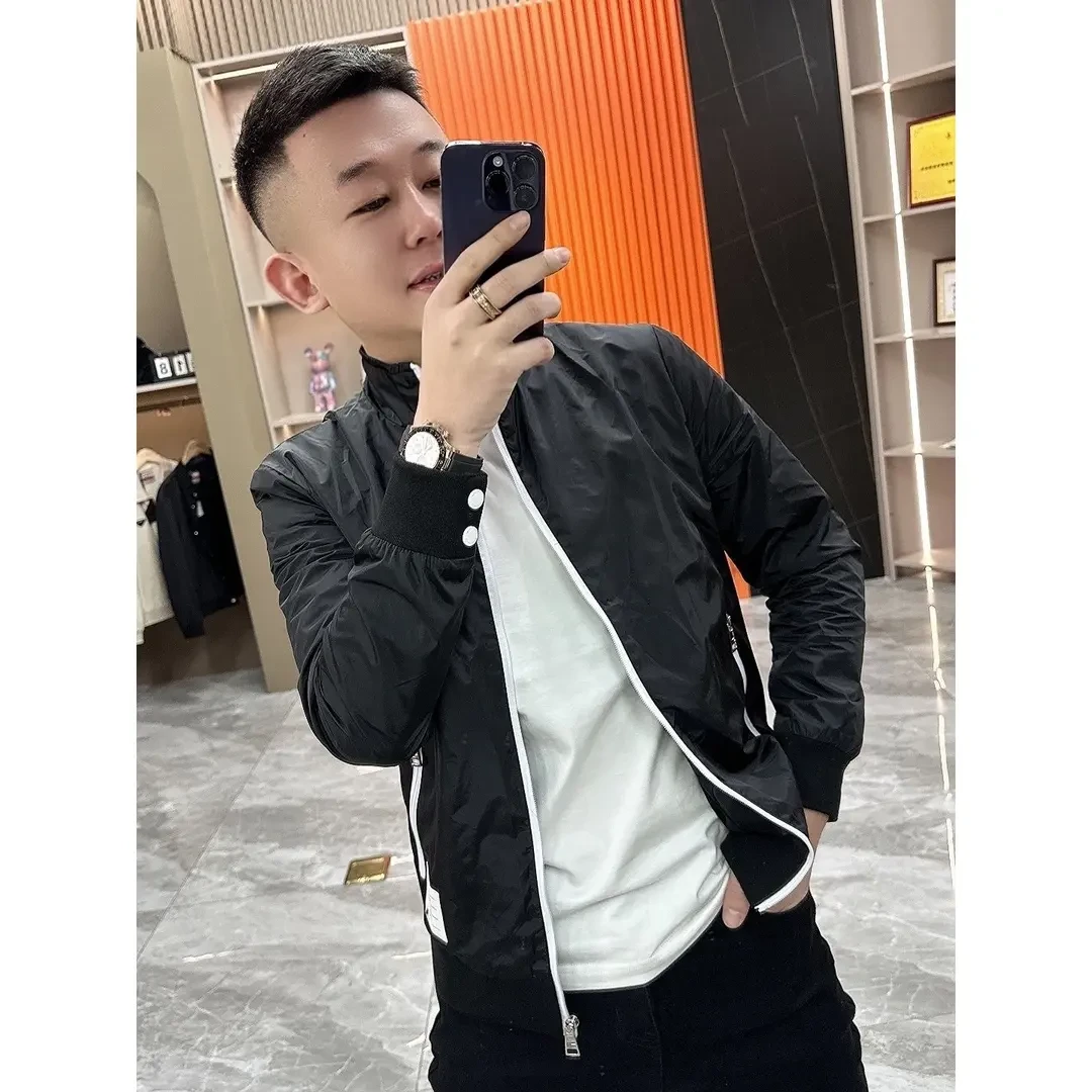 2025春秋韩版时尚立领男士商务休闲夹克时尚潮流青年外套上衣男