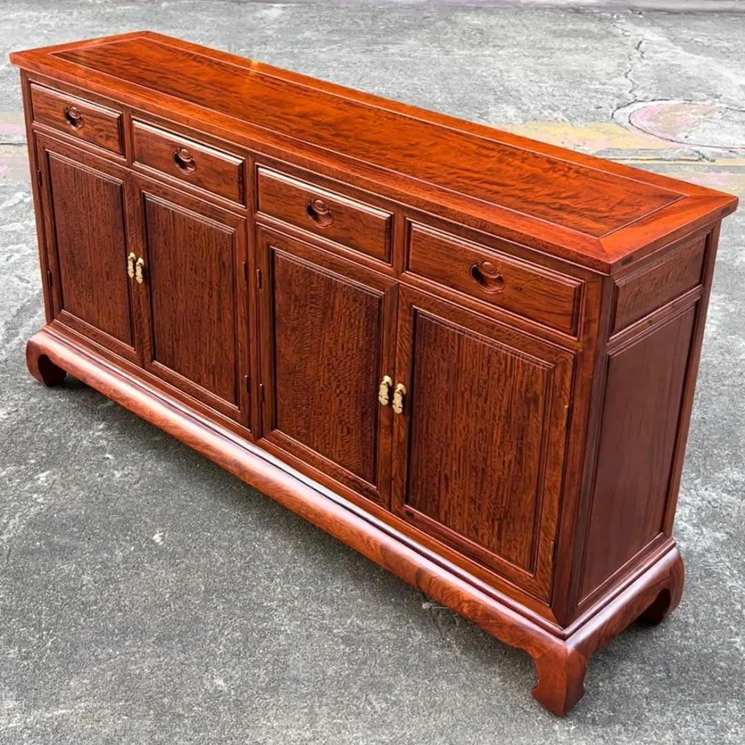 大果紫檀餐边柜多功能四门四抽餐厅实木收纳柜