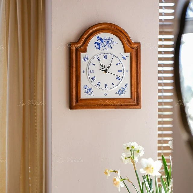 悦澜居复古挂钟墙面装饰复古中古家用客厅卧室书房座钟可挂时钟表