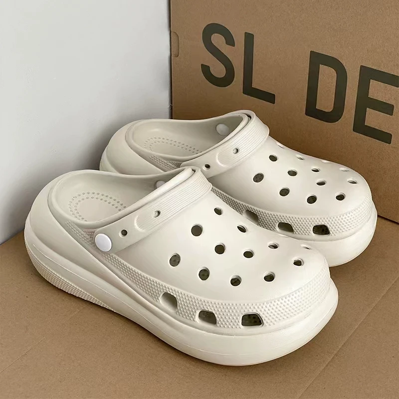 白敬亭同款洞洞鞋云朵泡芙踩屎感男款女2024新款外穿沙滩包头拖鞋
