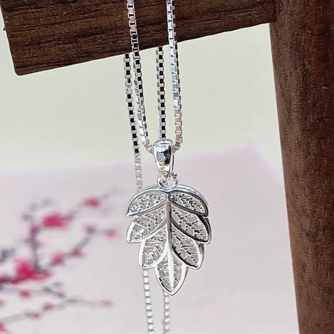 坠链均足银 手工气质轻奢时尚百搭复古小众银项链34