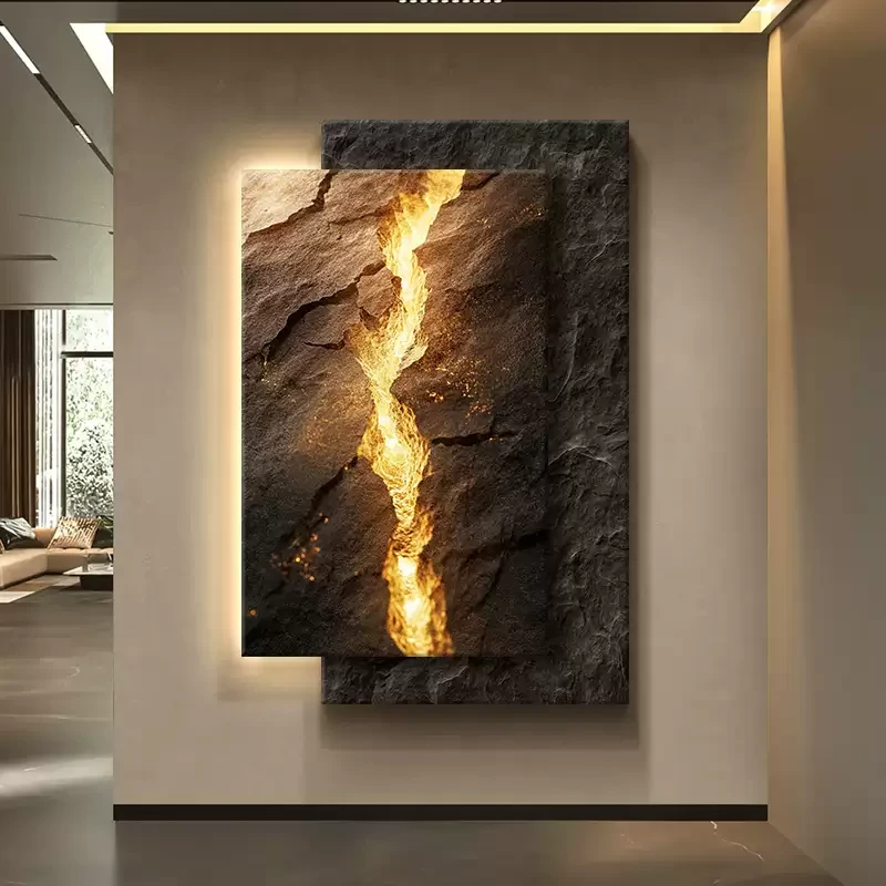 高级感玄关装饰画新款轻奢走廊过道挂画立体氛围正对门入户装饰画