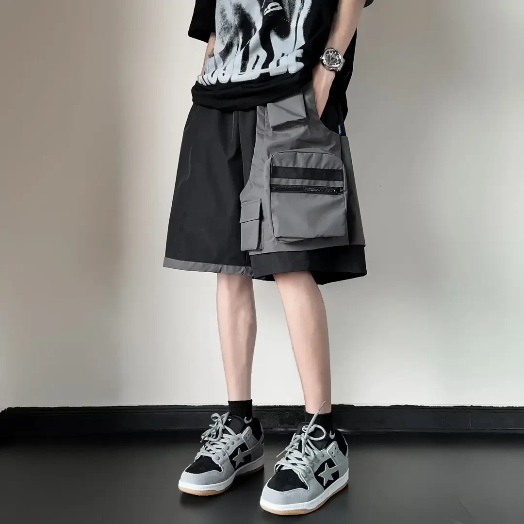 机能潮流工装短裤男夏户外运动休闲五分裤新款聚酯纤维速干超轻透