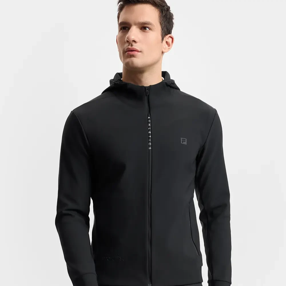 Fila/斐乐25春季新款男士休闲户外运动针织连帽外套A11M511505F