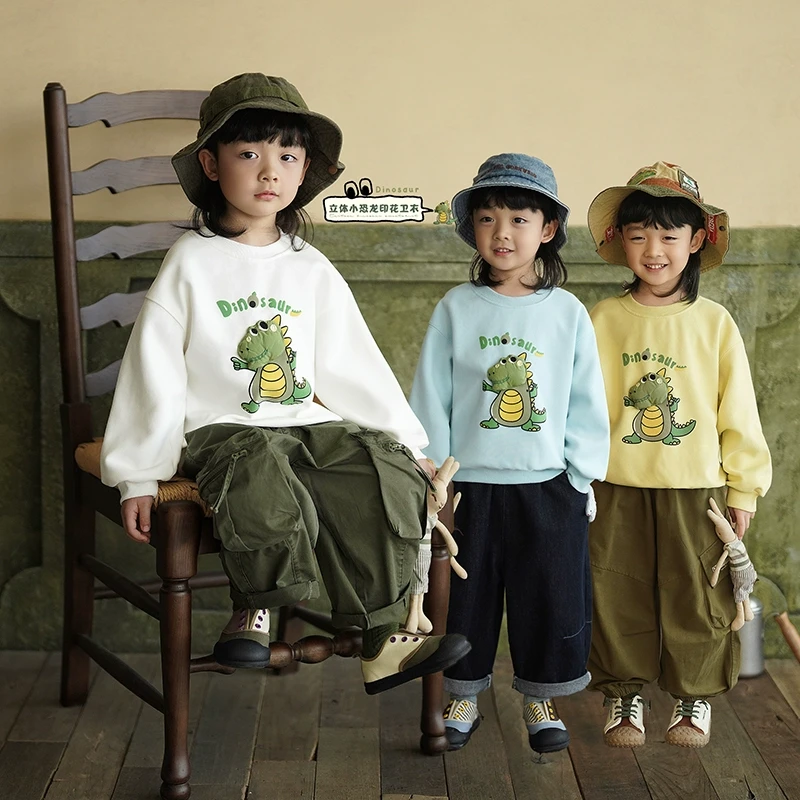 砚台家童装男童立体卡通卫衣2025早春款儿童上衣男宝宝打底衫