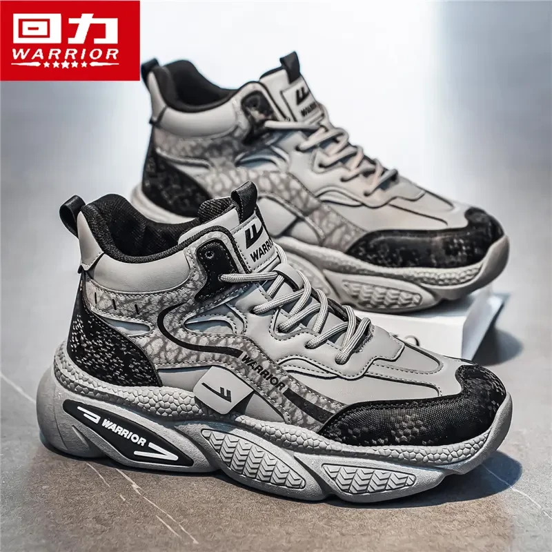 回力男鞋港风潮流百搭运动老爹鞋冬季新款高帮厚底增高时尚休闲鞋