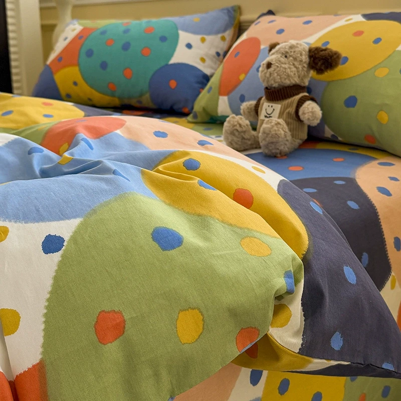 多巴胺卡通全棉床上四件套加厚床单被套罩儿童床品宿舍床笠三件套
