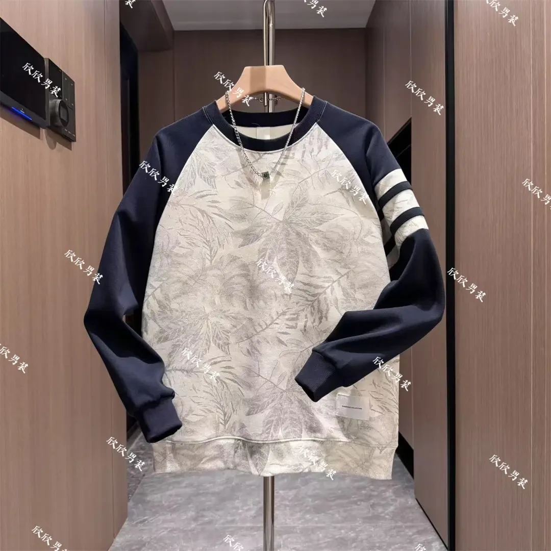 潮牌印花拼接设计师款时尚休闲男士卫衣