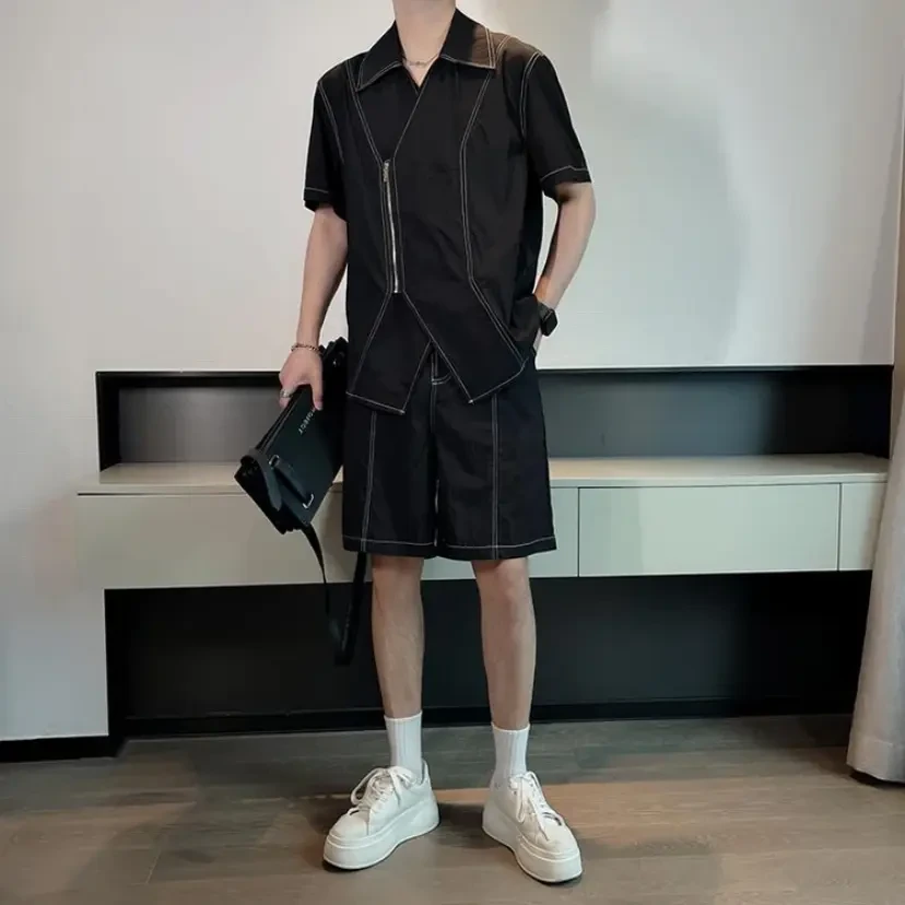 2025夏天套装透气凉爽工装一整套时尚休闲高级衬衫短裤搭配感穿搭