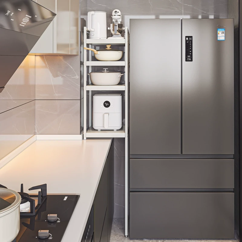 可伸缩家用夹缝置物架落地多层窄缝靠墙锅架冰箱旁边旁边的储物柜