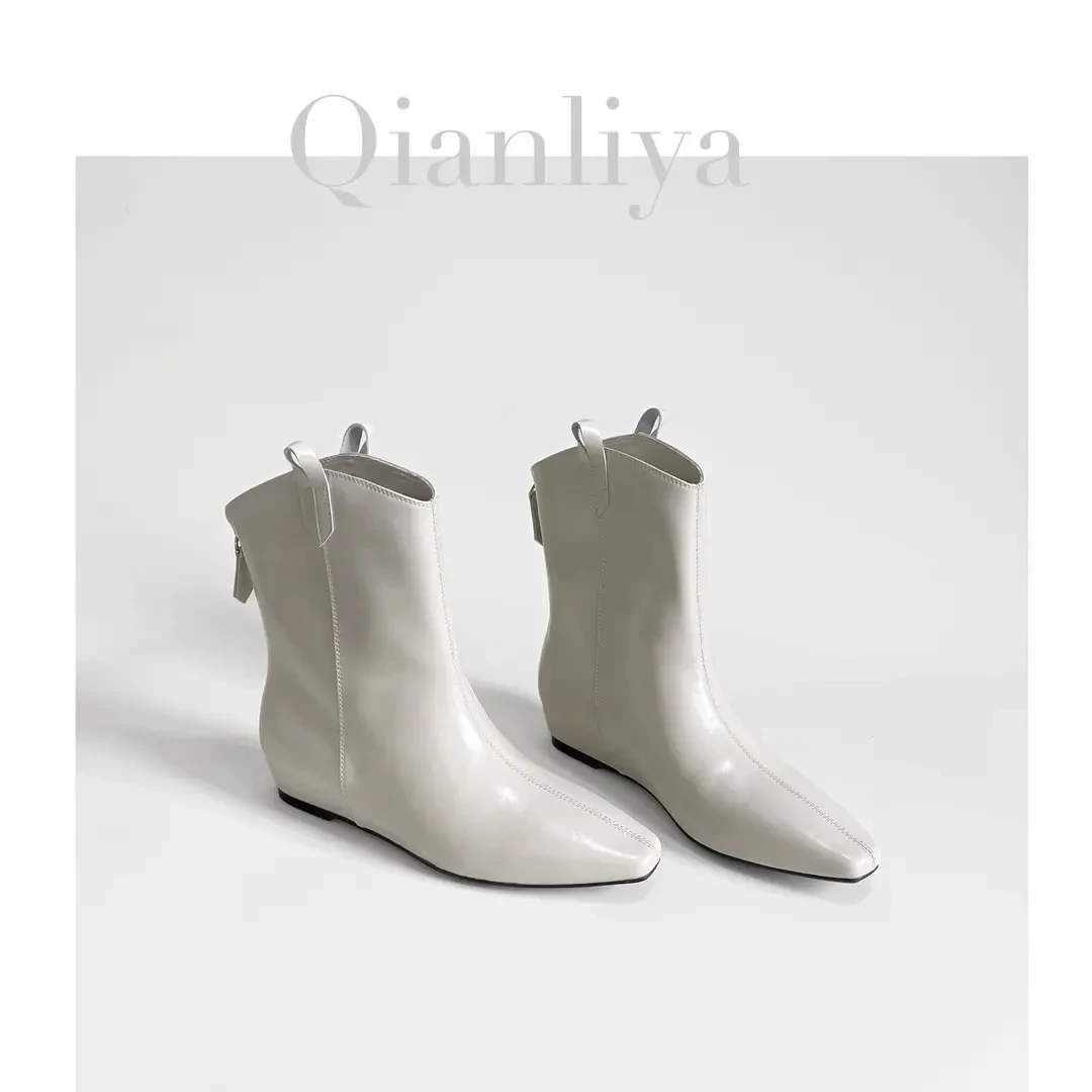 【QLY】— 省钱整骨靴方内增高一鞋三穿法式百搭时装靴5485