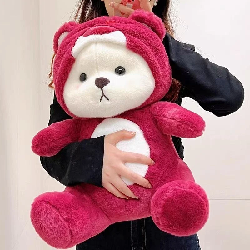 【买一送一】变身小熊毛绒莉娜熊公仔玩偶生日抱枕（送史迪仔玩偶