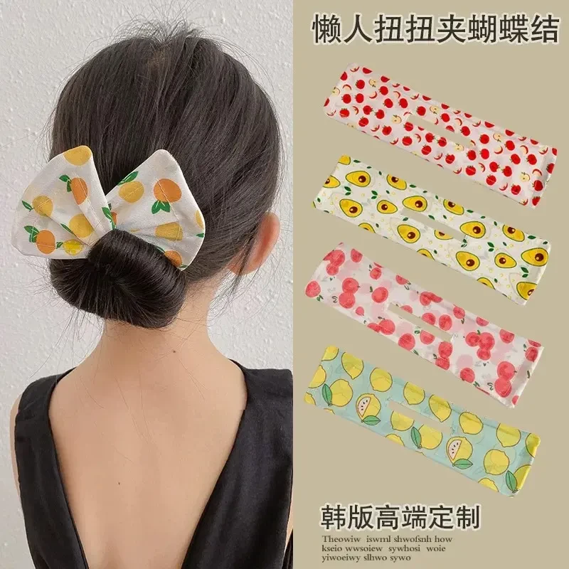 儿童发饰蝴蝶结扭扭懒人丸子头盘发器女童魔术可爱发卡碎发贴