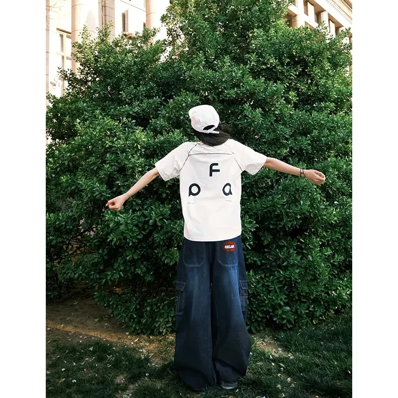 美式cleanfit哈苏线短袖男夏季索罗娜凉感T恤正肩小领口情侣上衣