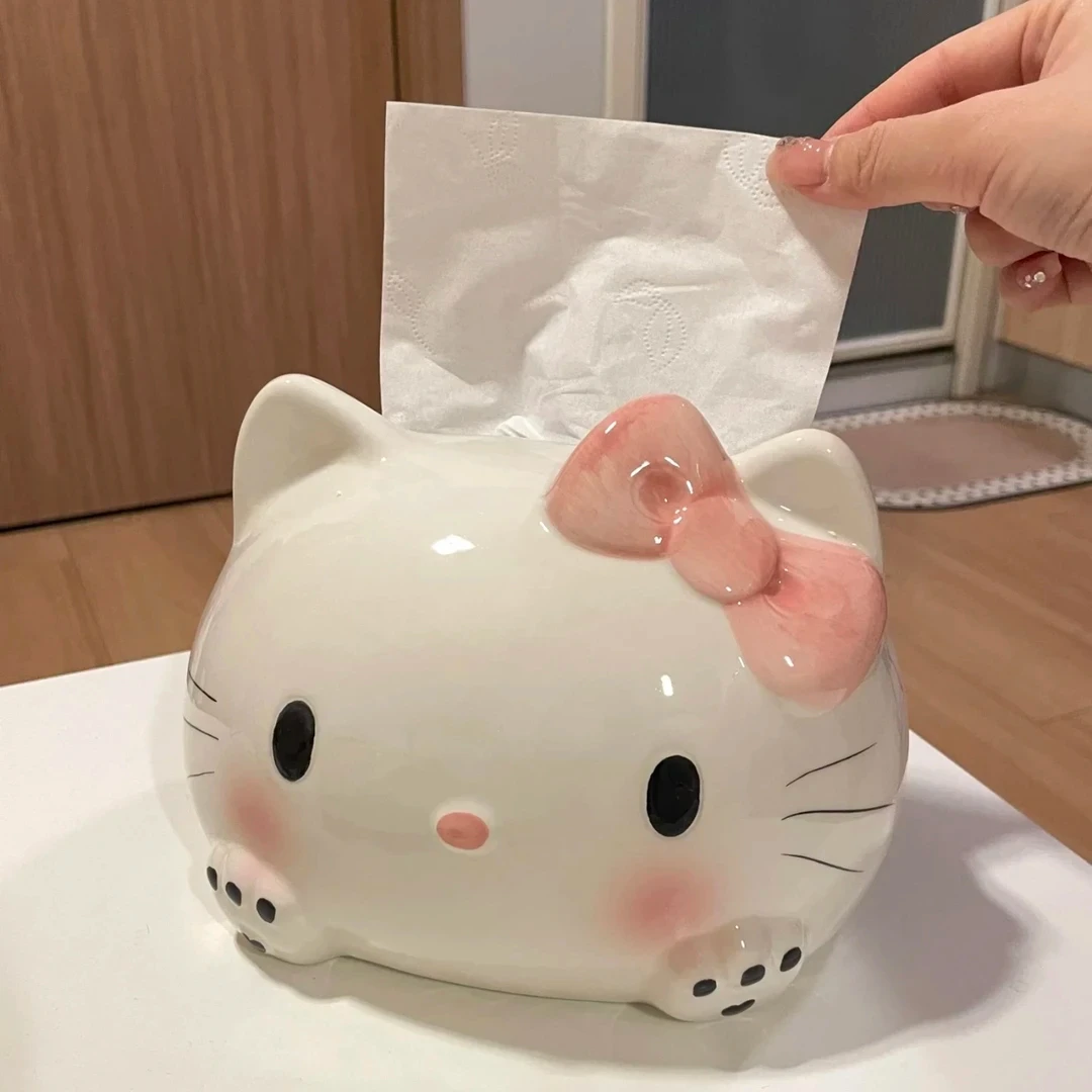 【现货】卡通凯蒂猫女KT猫纸巾盒创意可爱HelloKitty抽纸盒客厅家用