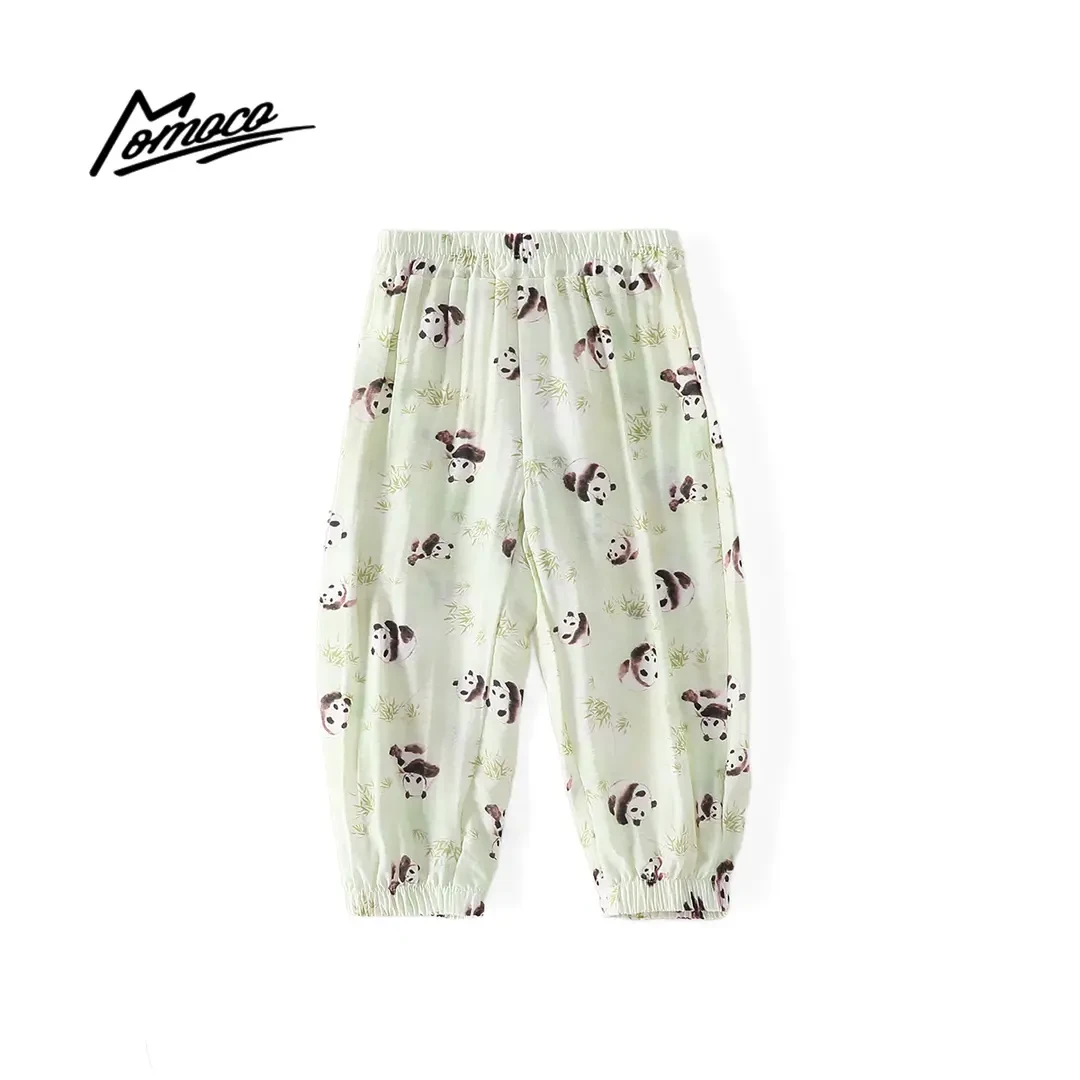 MOMOCO夏季男童防蚊裤花色可爱小熊猫休闲裤清凉男童裤子夏薄款