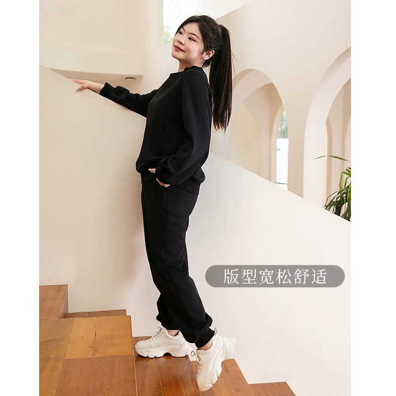 美丽客栈休闲百搭秋季大码女装宽松显瘦运动春季休闲宽松卫衣套装