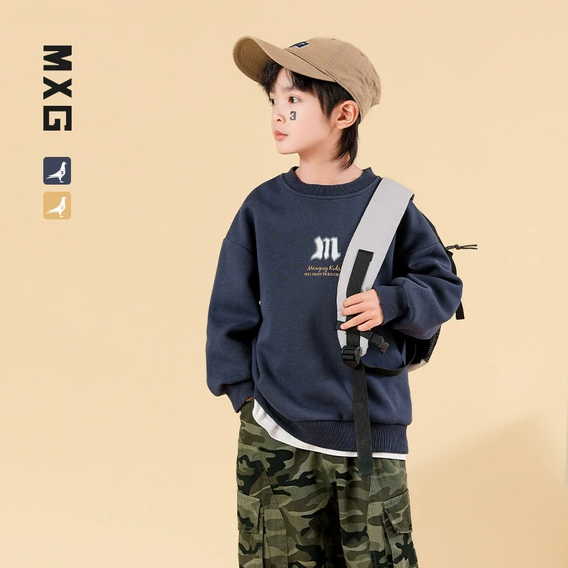 米西果男童卫衣潮春秋款2025新款春季炸街儿童春装上衣中大童童装