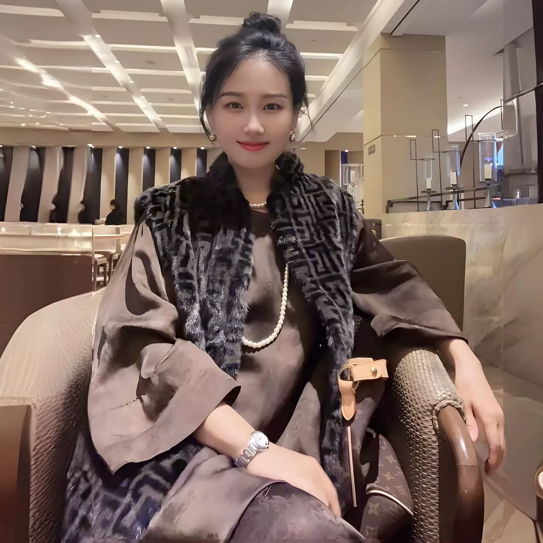 水貂毛两件套可脱卸外套两面穿中式大码中国风皮草貂皮大衣23012