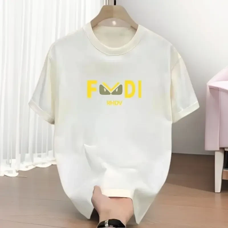 时尚青年短袖修身几何2025新款夏季日常T恤百搭潮流上衣港风