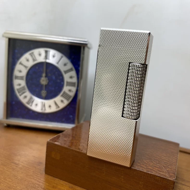 原品保证！阿尔弗雷德·登喜RG1银色麦纹款打火机  早期24163版本Ax