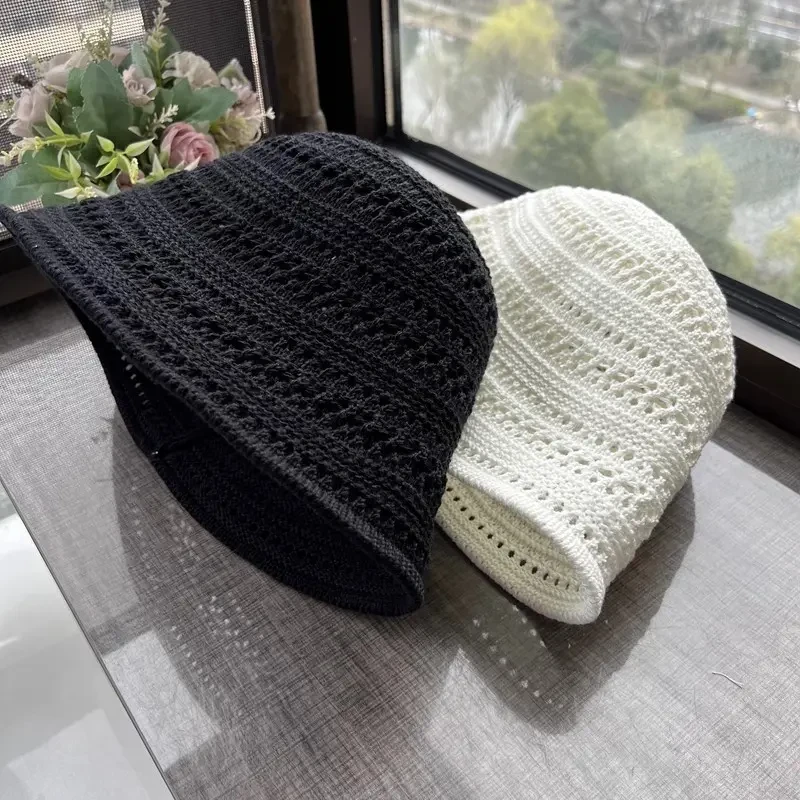 高端帽子春夏季镂空透气渔夫帽复古网眼凉感遮阳防晒帽百搭盆帽m