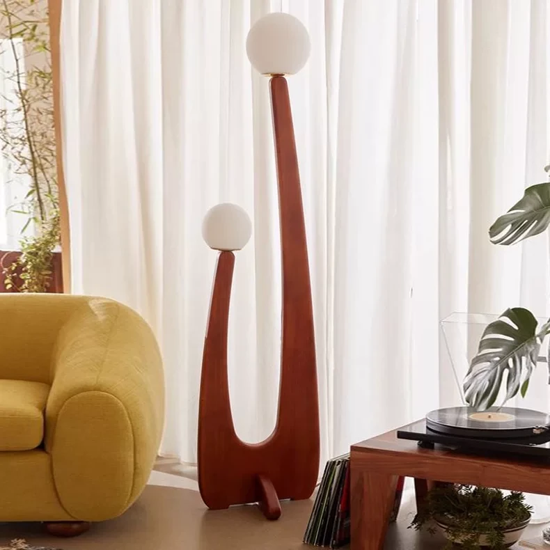 丹麦复古落地灯ins风中古vintage少女卧室客厅床头北欧实木落地灯