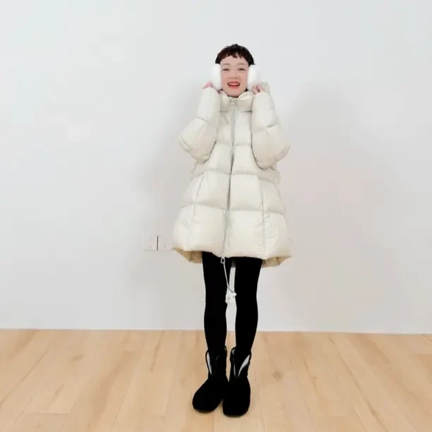 90白鸭绒 - “花苞帽”泡芙羽绒服