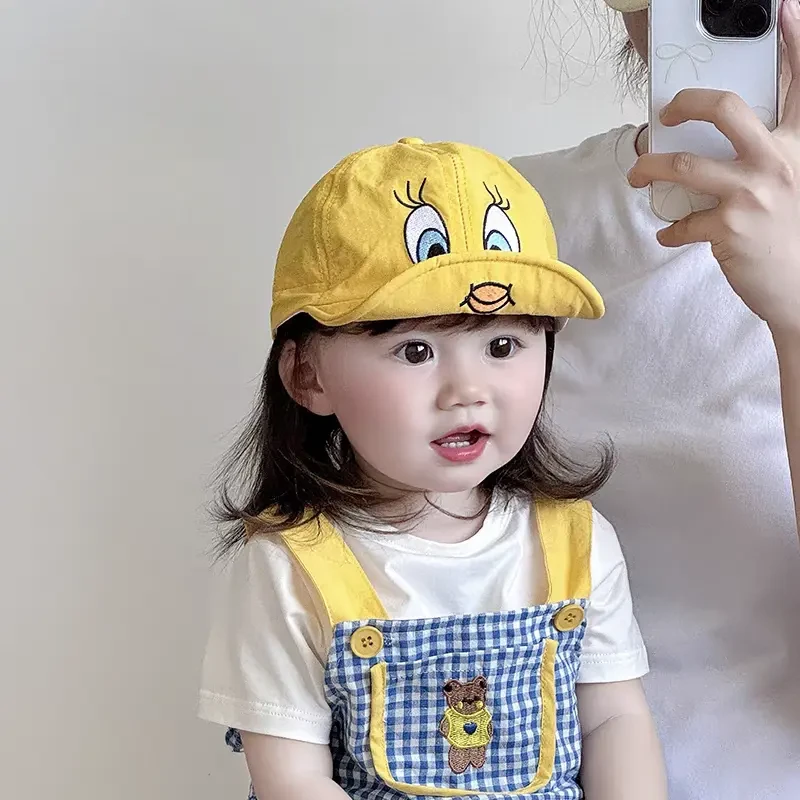 宝宝帽子春夏薄款速干鸭舌帽可爱软檐小黄鸭棒球帽婴幼儿遮阳帽潮