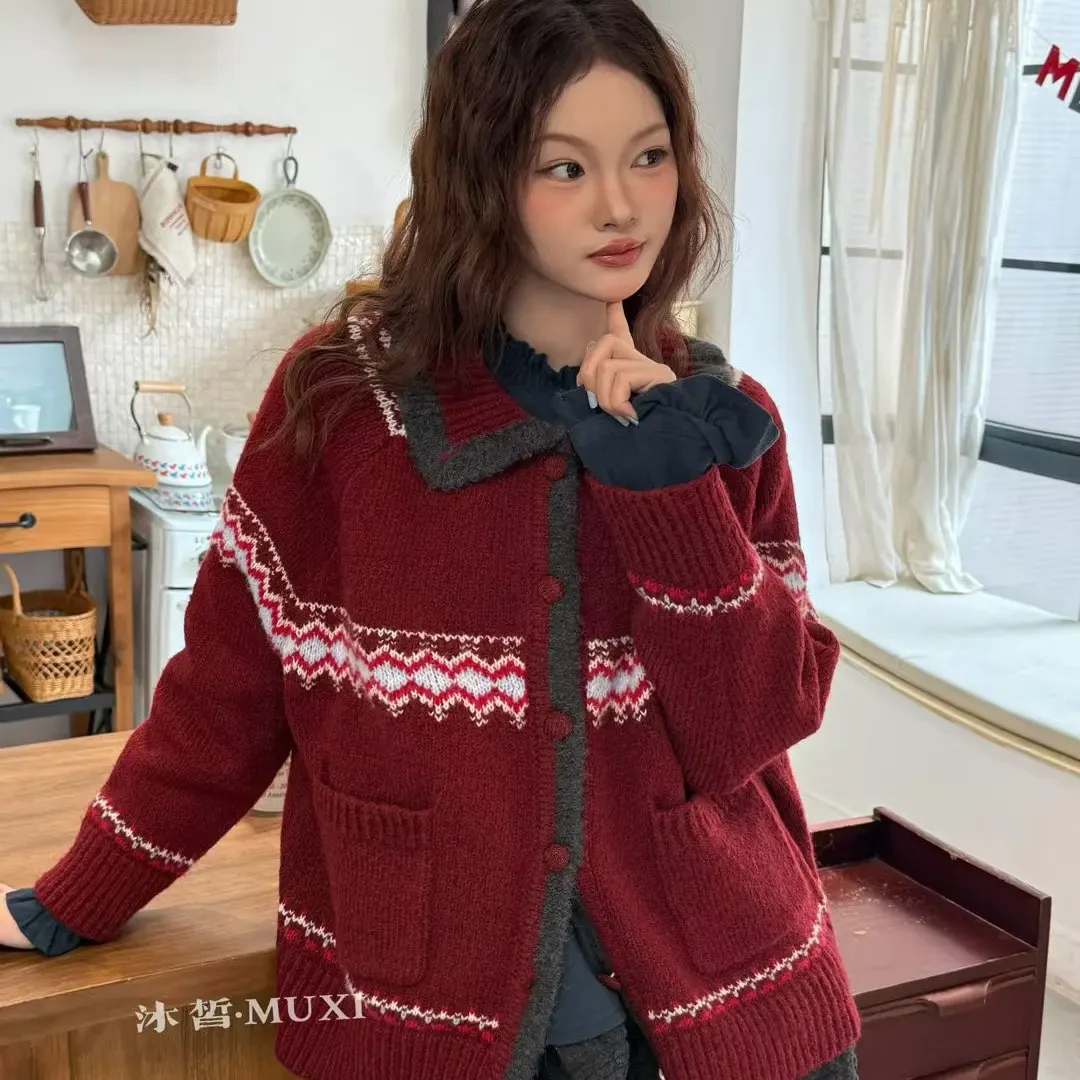 沐皙新年战袍毛衣