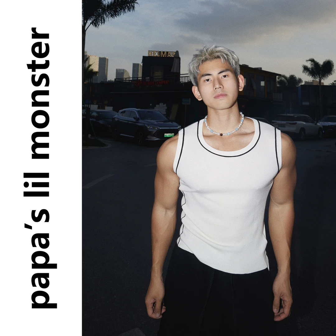PAPASLILMONSTER美式设计感压线撞色背心休闲百搭复古修身上衣