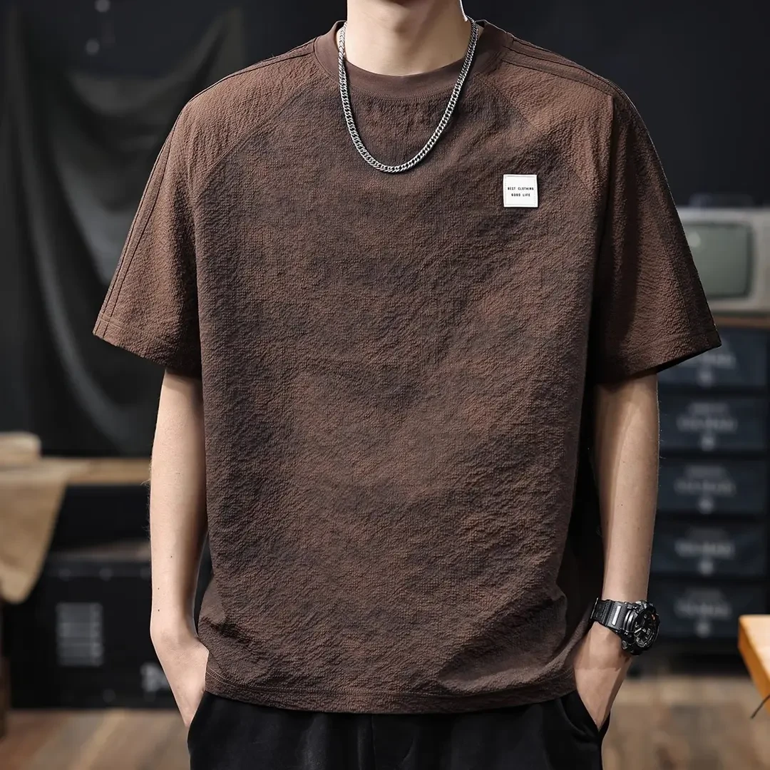 jeep吉普肌理感轻薄凉感冰丝短袖t恤男士夏季薄款透气速干半袖潮