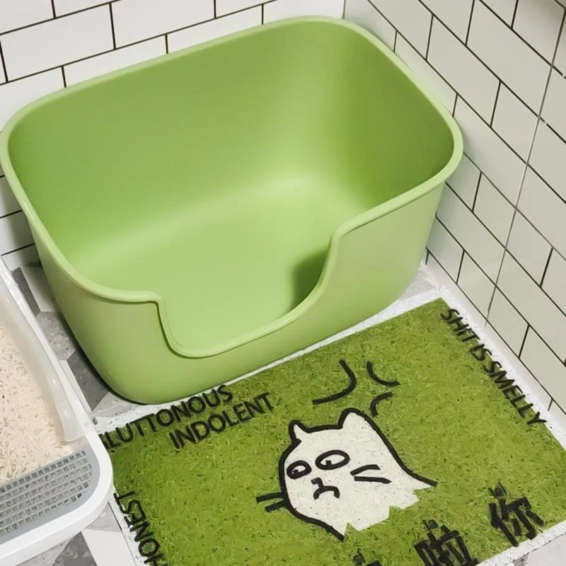 大号猫砂盆巨型超大号开放式高围栏防外溅幼猫低入口防臭猫沙盆LX