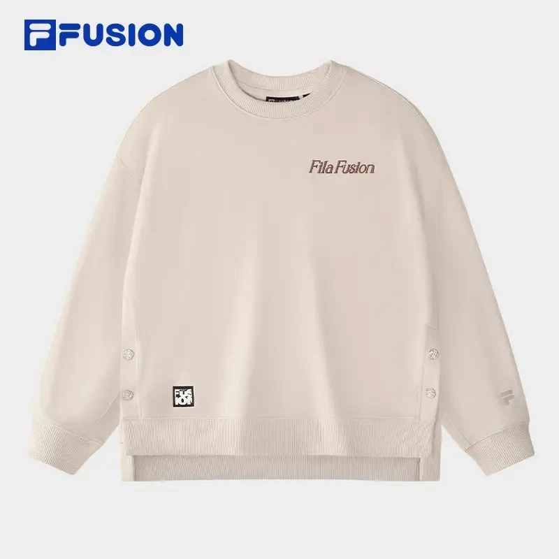 FUSION斐乐女套头卫衣2025春季新款休闲纯棉针织上衣T11W513201F