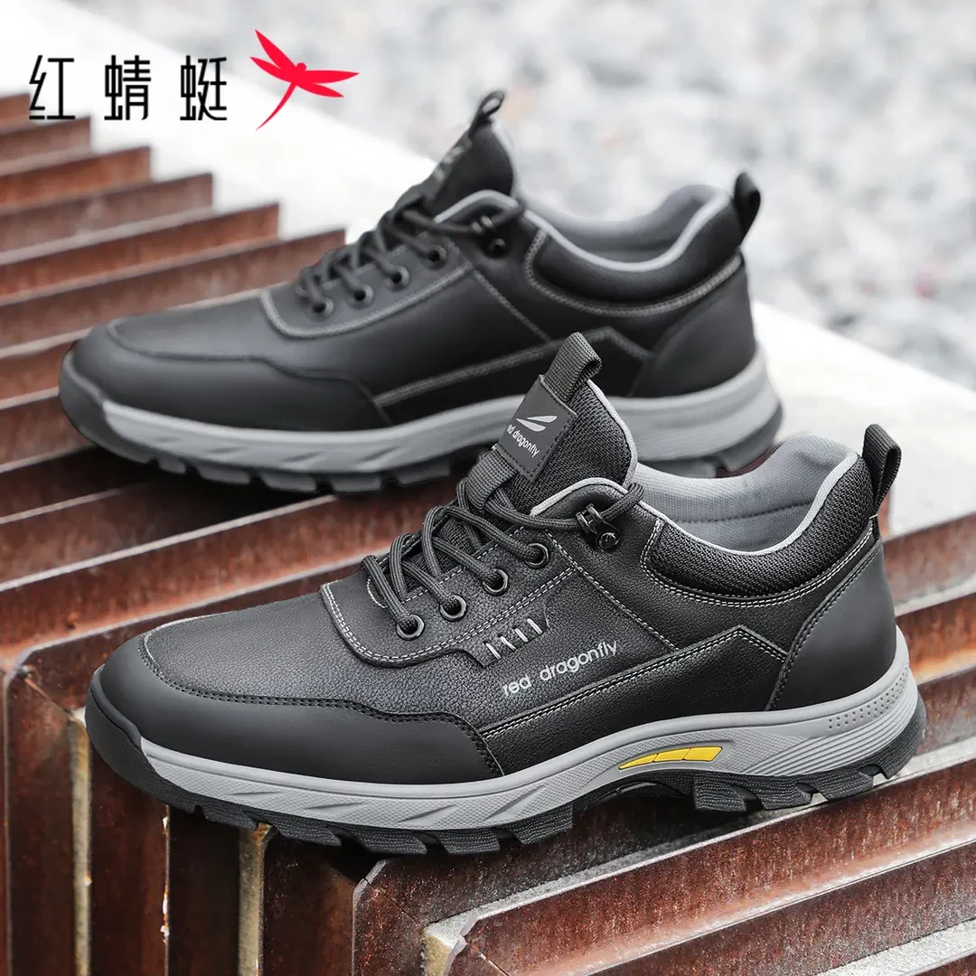 红蜻蜓男鞋2025秋冬新款户外运动鞋时尚休闲鞋百搭增高鞋登山鞋男