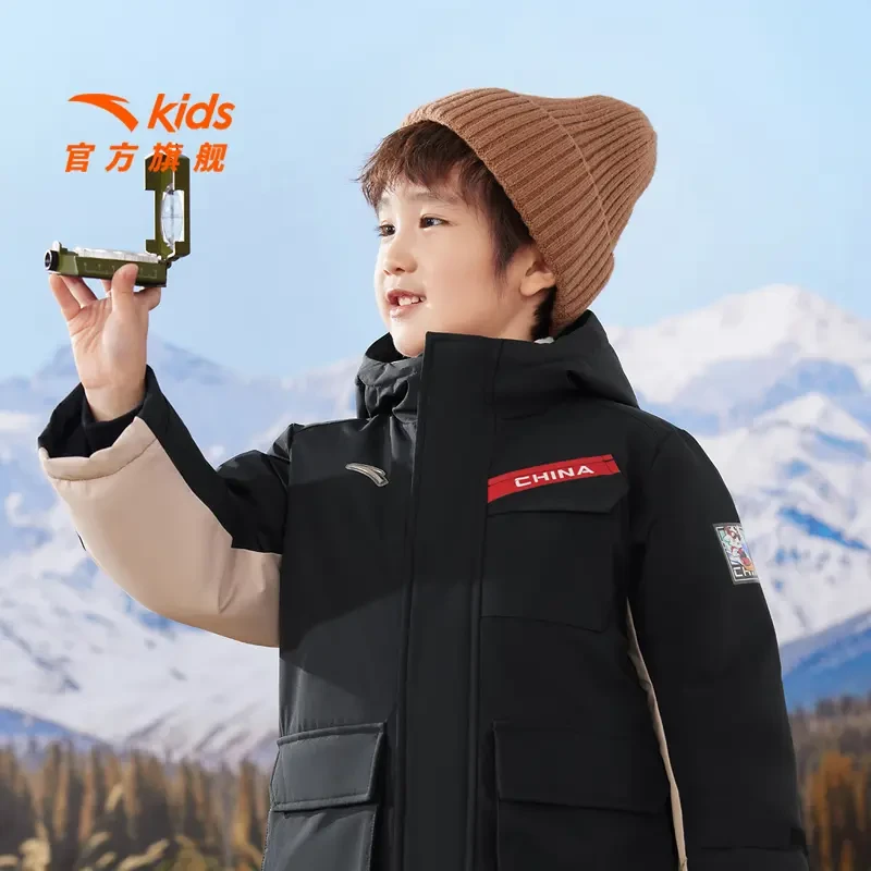 安踏儿童男小童2024冬新款舒适保暖儿童抗寒四防羽绒服352449920