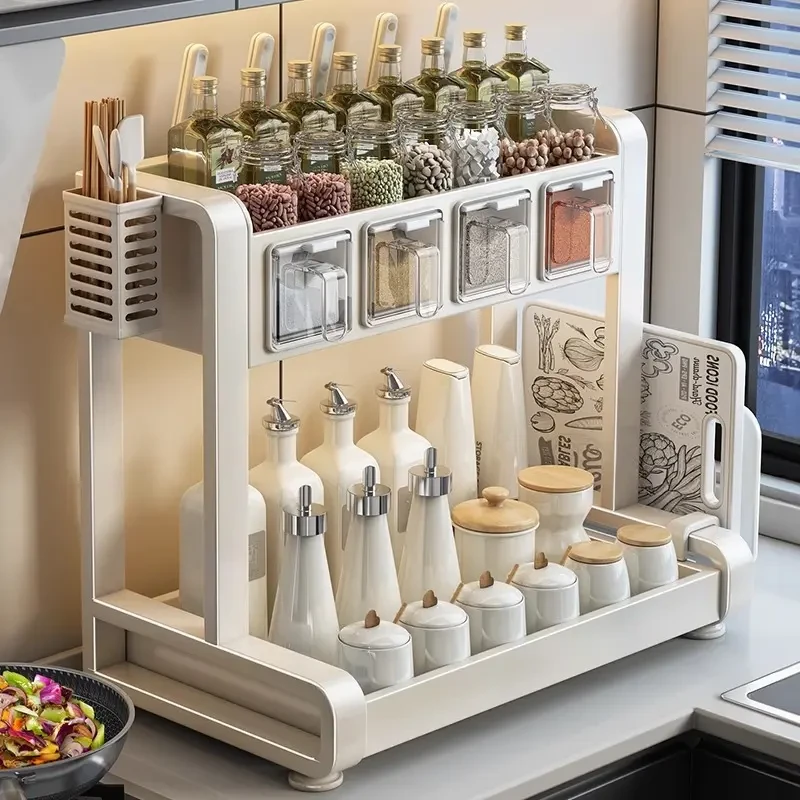 厨房调料品置物架台面多功能调味料家用盐油瓶罐调味盒收纳架子