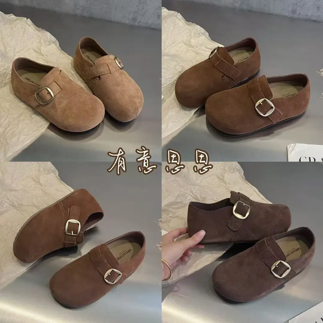 有意思思女鞋“土豆博肯”休闲软底底真皮时尚网红日常懒人博肯鞋