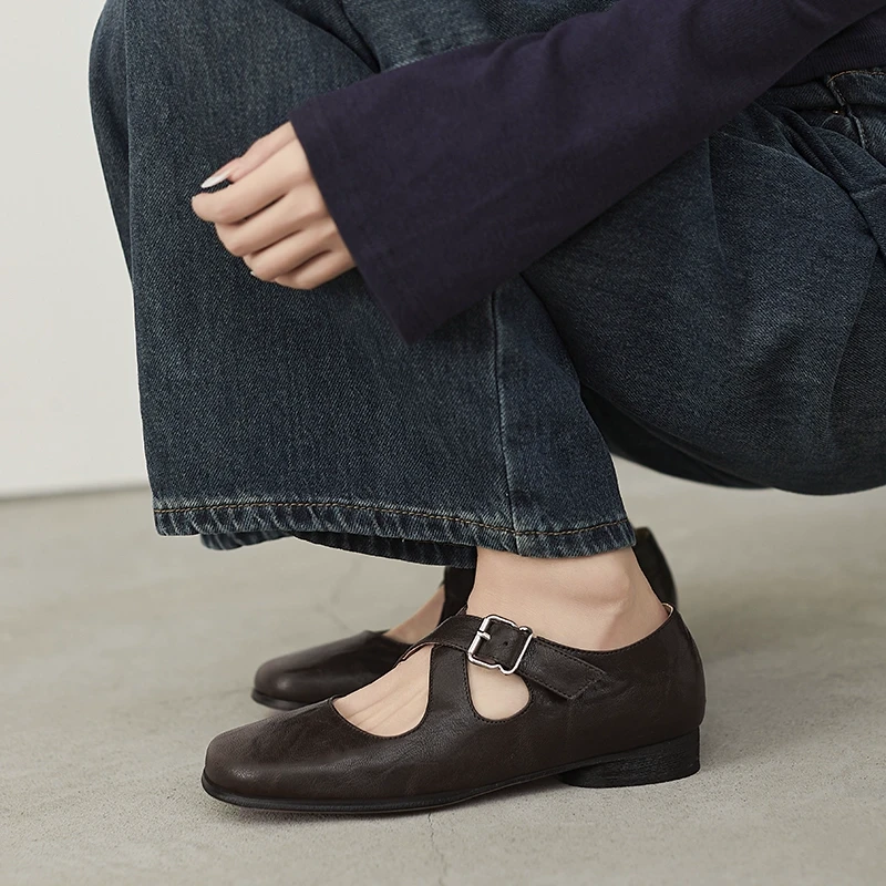 3CM中跟2025新款复古百搭方头粗跟胶粘工艺纯色浅口单鞋韩版日常