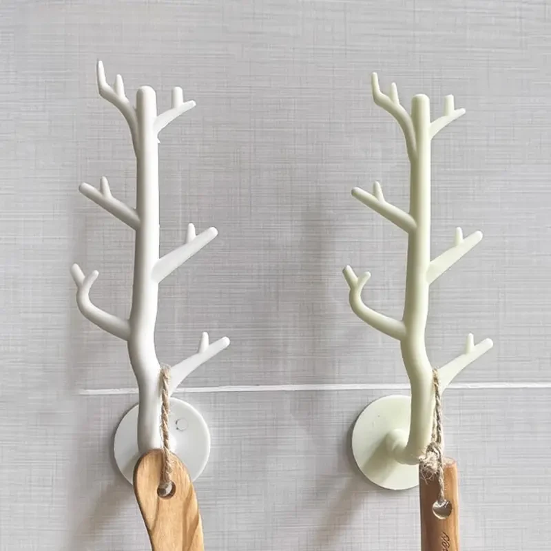 玄关入户进门口挂钥匙置物架创意装饰挂钩粘胶放钥匙树枝收纳挂钩